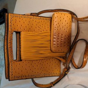 Park Ave Fringe purse with matching wallet.